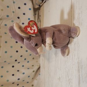 Ty Beanie Baby Springy Easter Bunny  Rabbit Brown Vintage Stuffed Animal